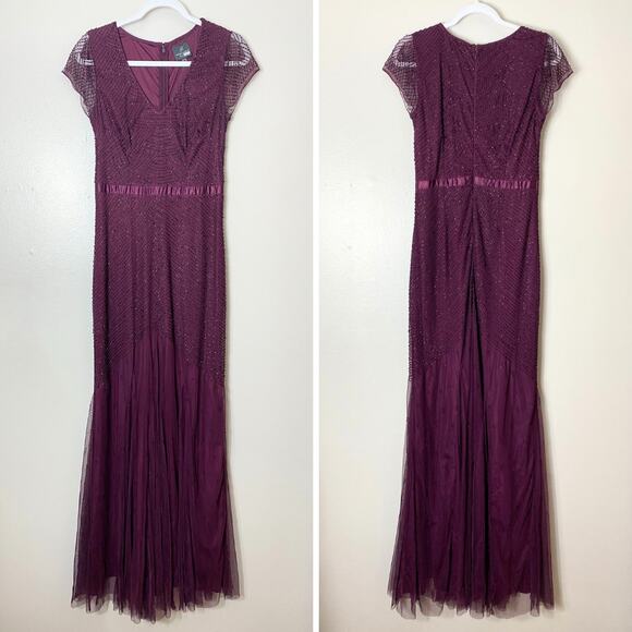 ADRIANNA PAPELL DRESS GOWN 8 MOTHER OF THE BRIDE FORMAL EVENING BRIDESMAID - Picture 2 of 13